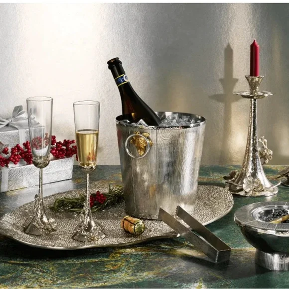 Michael Aram white orchid Silver Candle Holders - Picture 7 of 8